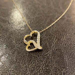 Gold plated double heart necklace